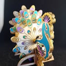 Peacock Coaster with matching stand.