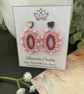 Hoop earrings, pretty pink handcrafted oval hoop glass beaded statement earrring - Image 6