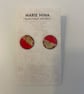 Red and gold stud earrings 