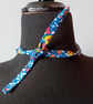 Blue Flowers Fabric Bead Necklace - Image 3