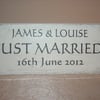 Personalised Just Married Plaque Shabby Chic Distressed sign