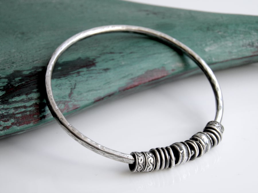 Sterling Silver Bead Bangle