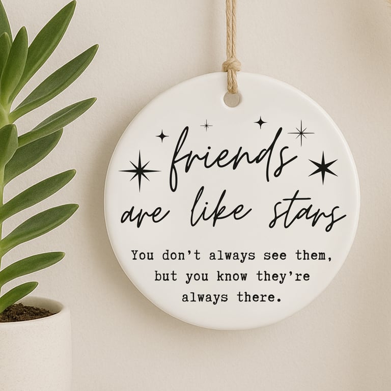 Friends Are Like Stars Hanging Ornament – Friendship Quote Gift for Friend