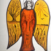 Contemporary Stained Glass - Guardian Angel of Land and Sea 