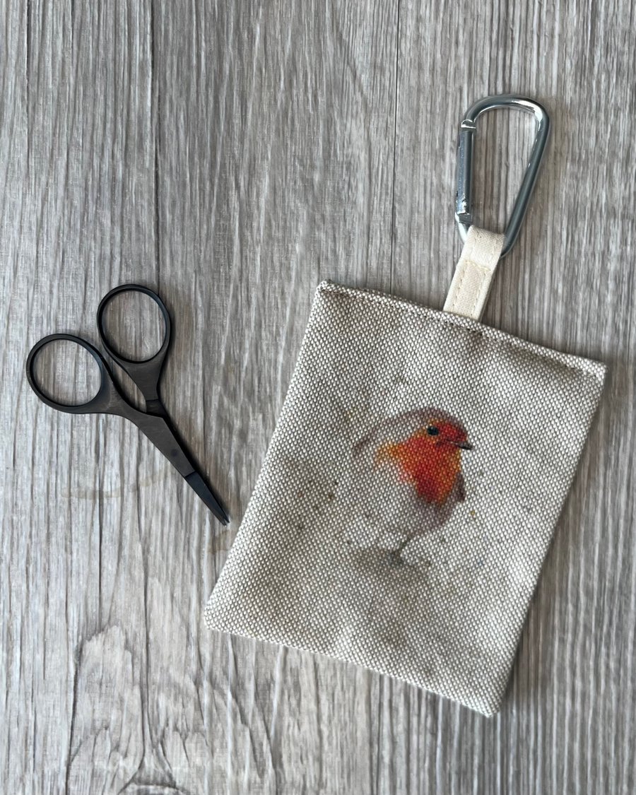Fabric Robin Keyring 