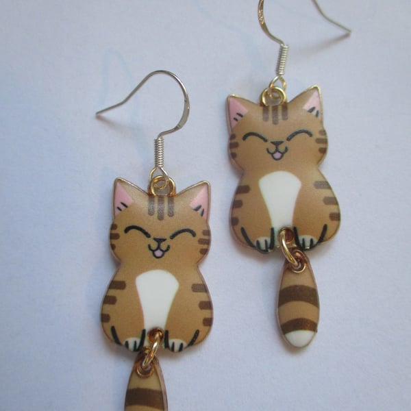 Whoa So Lovely Brownie Kitten Giggling Stunning Earrings