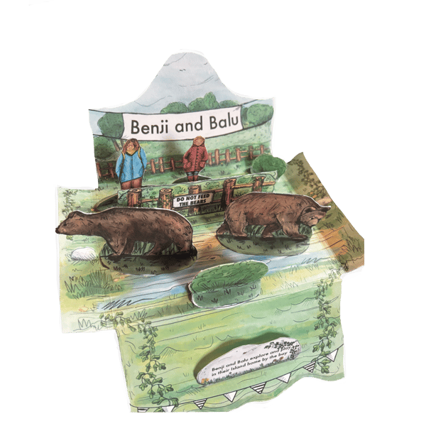 Benji and Balu bears. Cut out and make card scene.