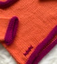 Hand-knitted ‘Georgie’ Baby Girl’s Jumper (0-3 months) - Image 2
