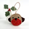 Rustic Robin Hanging Christmas Decoration - Made to Order