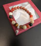 Autumn Gemstone Bracelet with Leaf Charm - Image 2