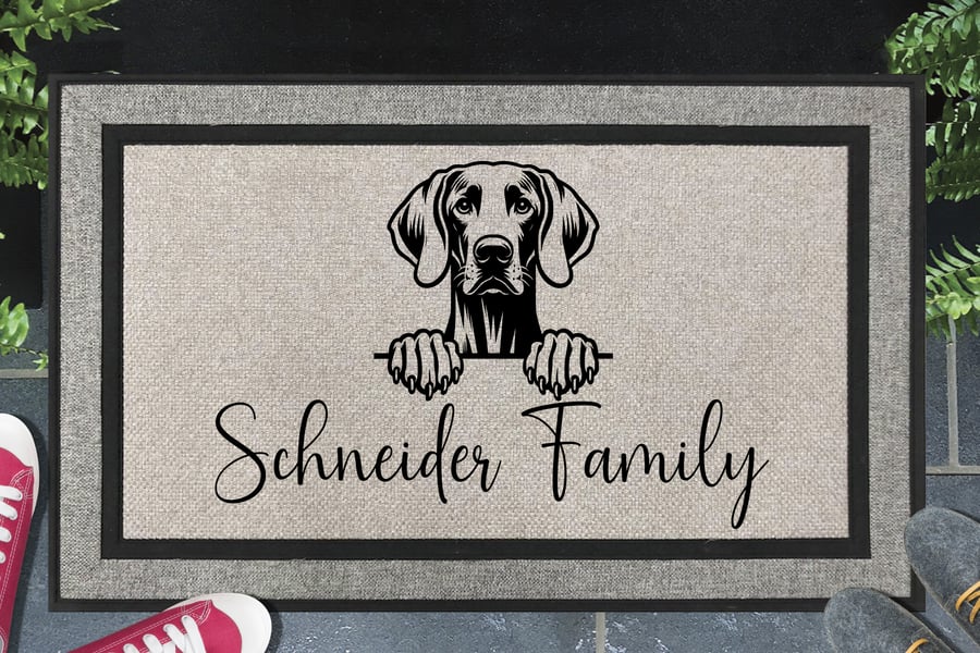 Weimaraner Door Mat - Personalised All Weather Doormat - 45x70cm 