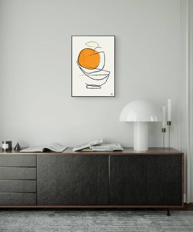 Orange Abstract Art Print Modern Geometric Wall Decor