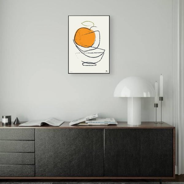 Orange Abstract Art Print Modern Geometric Wall Decor