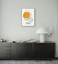 Orange Abstract Art Print Modern Geometric Wall Decor