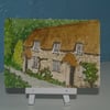 ACEO Original watercolour Cottage at Buckland In The Moor, Dartmoor