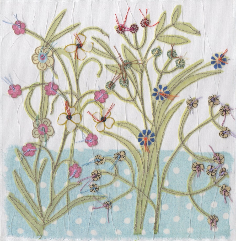 Blank flower garden card - free postage