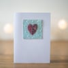  Personalised Mixed Media Hand Beaded Heart Valentines Card 