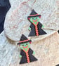 Handmade beaded Witch Halloween Earrings - Image 4