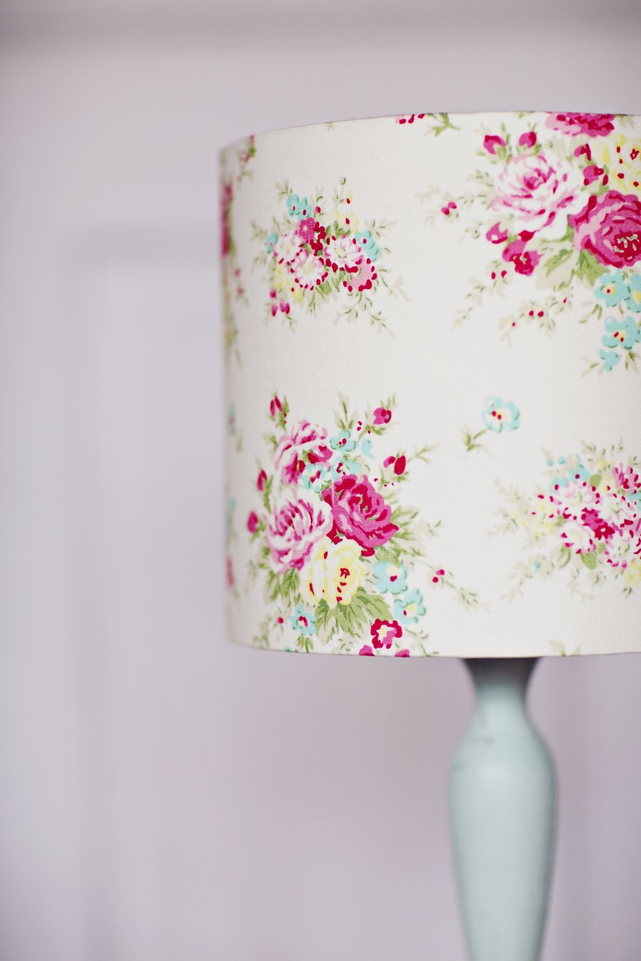 Floral lampshade, White lampshade, Pink lamp shade, Rose Lampshade, Flower lamp