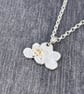 Cloud Pendant with gold star. Hammered silver cloud pendant, clouds, celestial , - Image 9