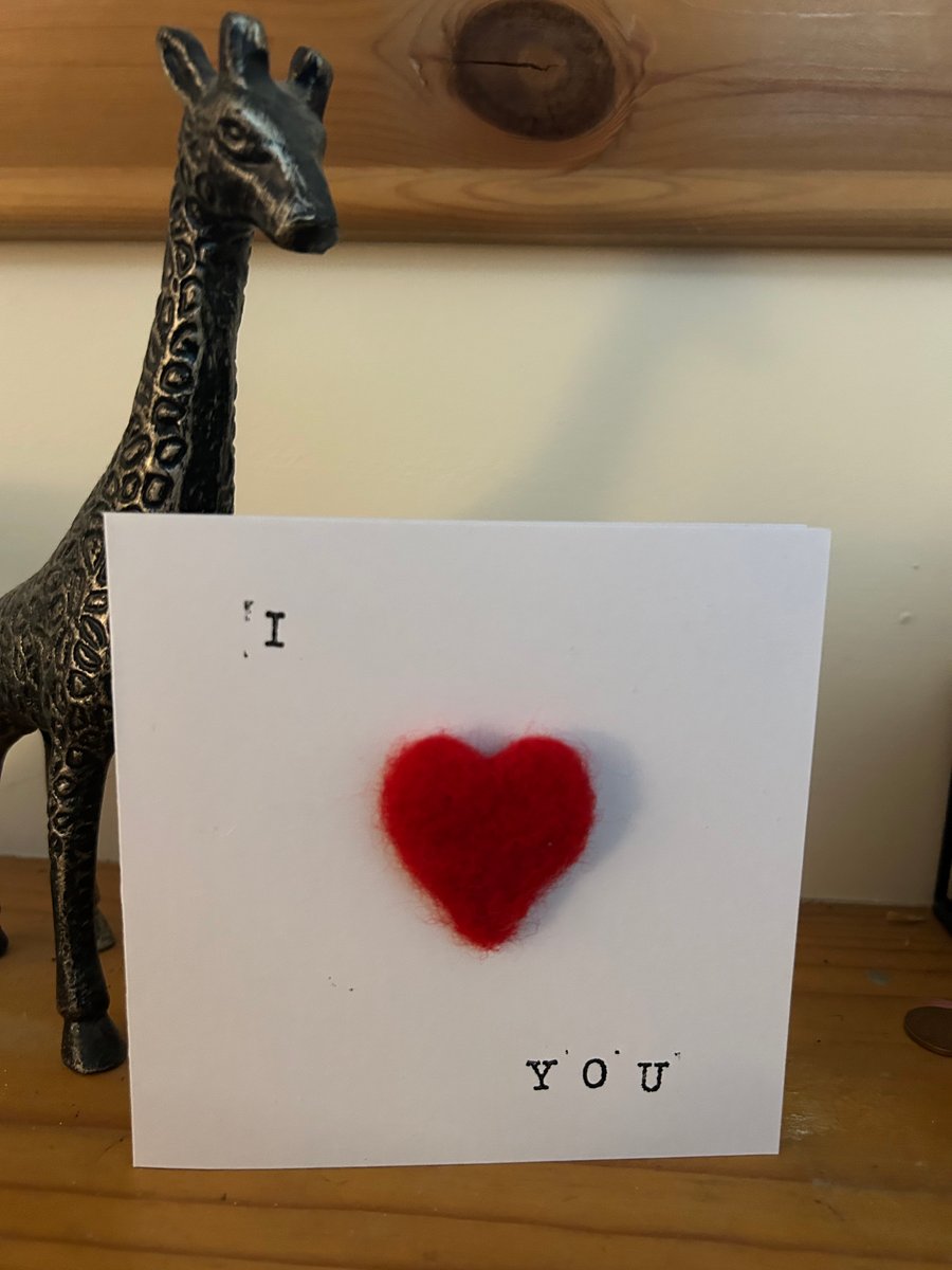 Needle felted valentines card