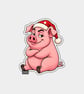 Unique Funny Christmas Gift Tags For Adults, 6pk - Happy Sitting Pig 