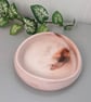  Blush Marbled Round Trinket Tray - Handmade Jewellery Dish - Image 1