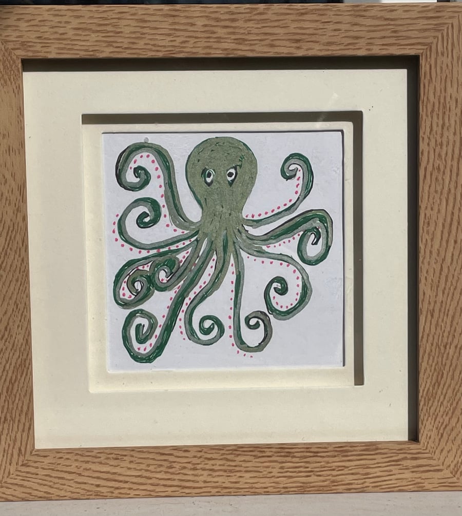 Stylised Octopus Painting- Green