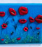 Poppies- fused glass framed art (made to order)  - Image 2