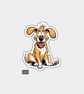 Funny Vinyl Sticker For Adults - Cute Happy Dog Sitting