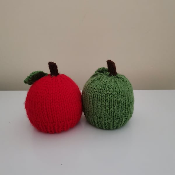 Hand Knitted Apple Chocolate Orange Cover, Red and Green Apple 