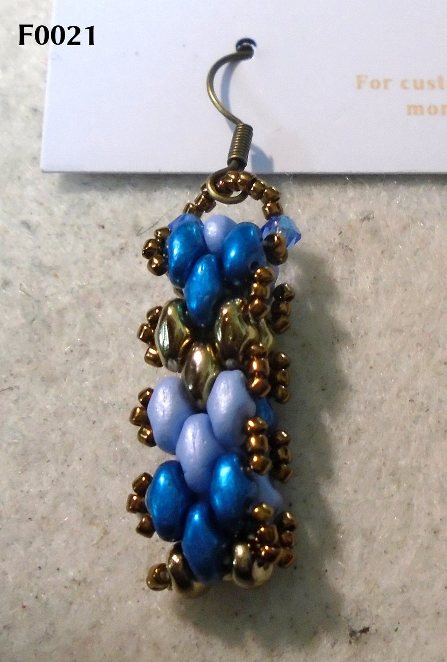 Brickwork-pattern bead earrings (customisable)