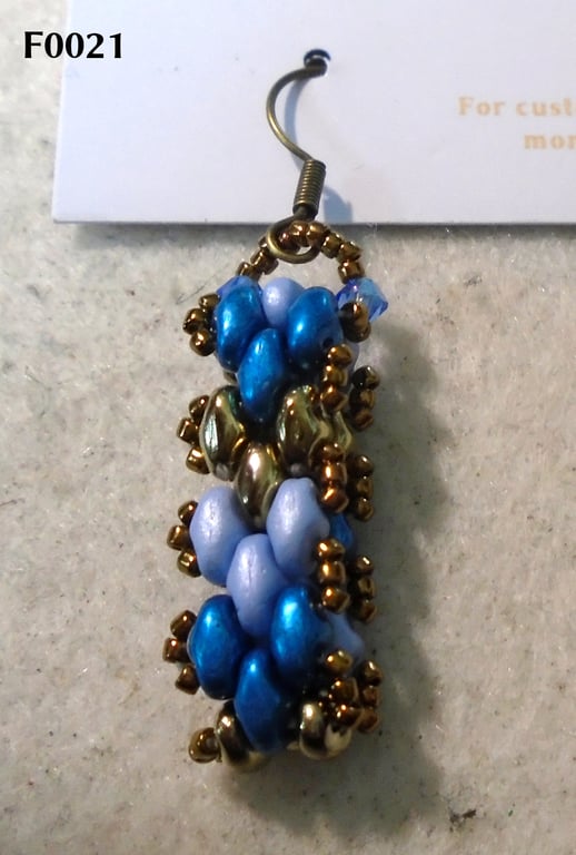 Brickwork-pattern bead earrings (customisable)