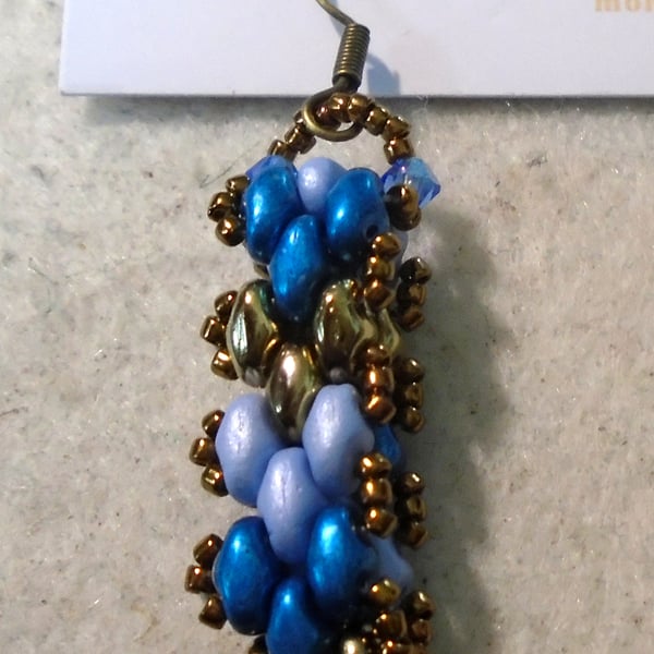 Brickwork-pattern bead earrings (customisable)