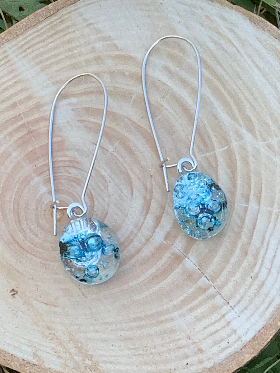 Long Bubble Glass Earrings