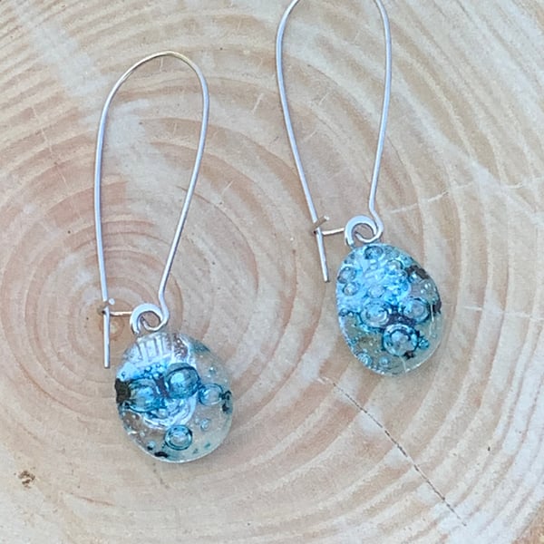 Long Bubble Glass Earrings