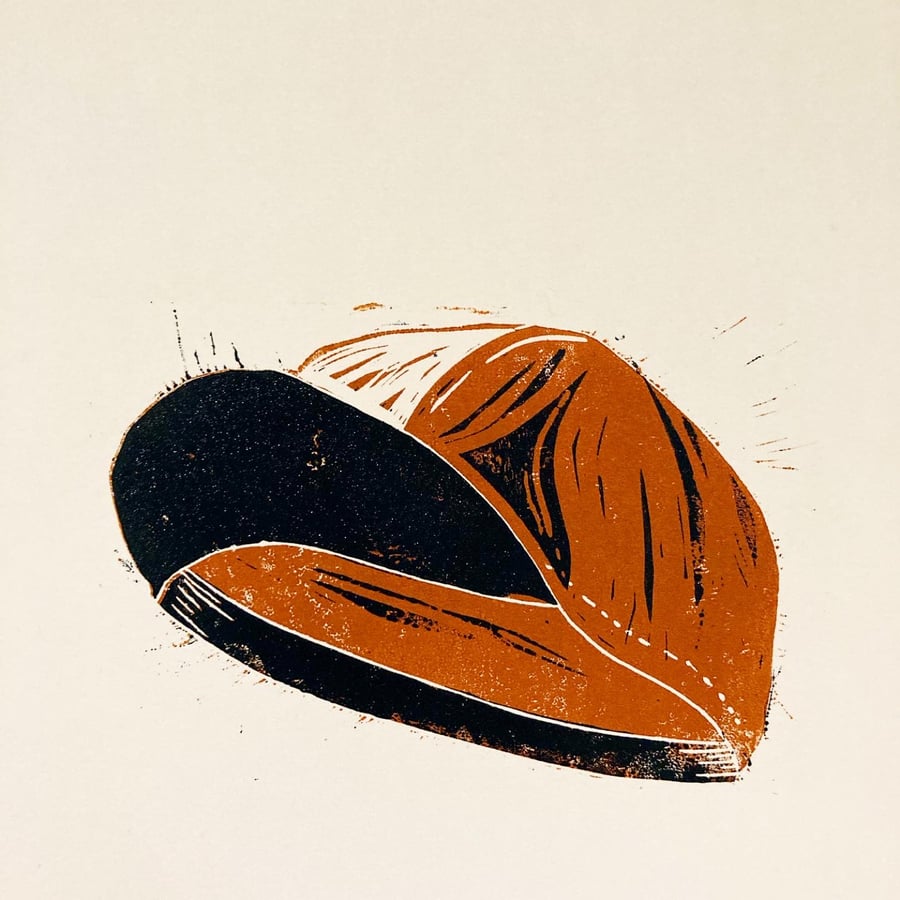 Casquette (Cycling Cap) Lino Print