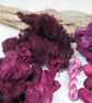 Natural Dye Cochineal Pink Mixed Silk Fibre Texture Craft Pack - Image 2