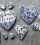 Handmade Ceramic Summer Garden Heart Pendant in blue - Image 8