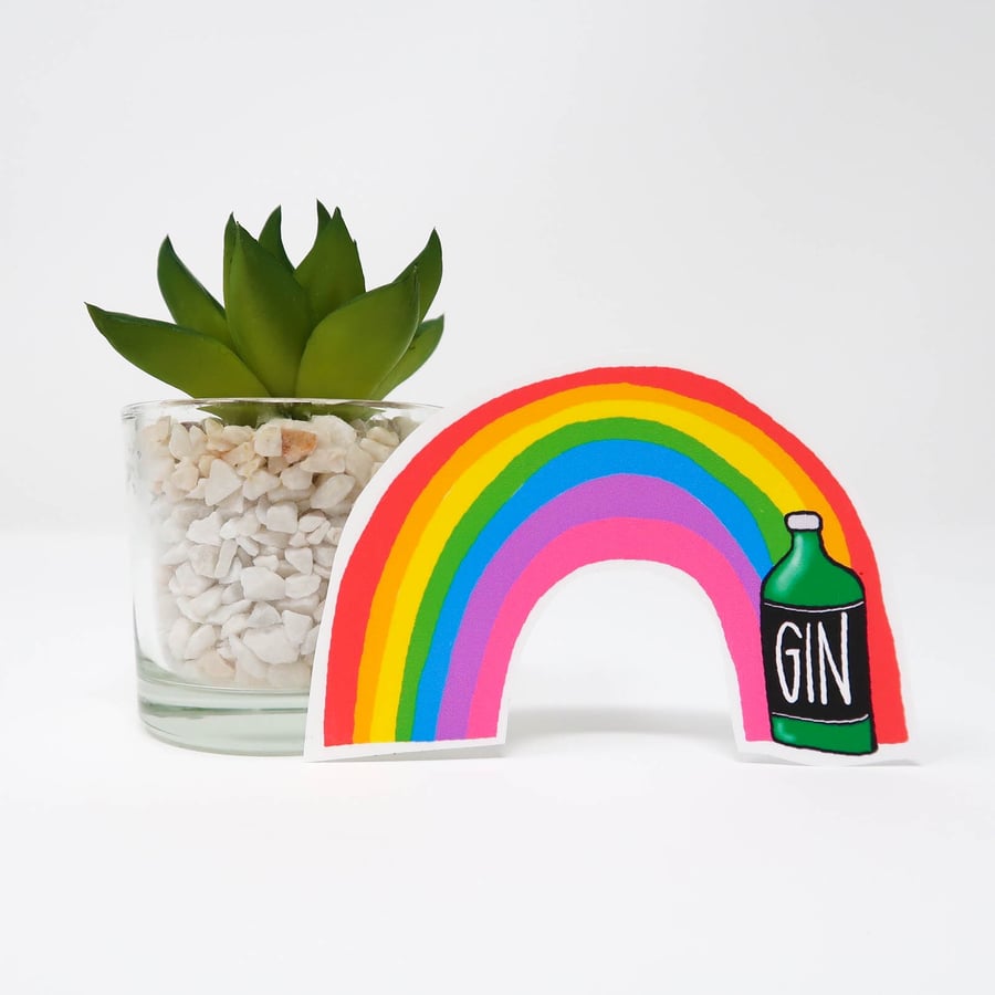 Rainbow Gin Sticker