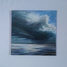 Storm Cloud, Stormy Seascape, Square Ocean Landscape Painitng 