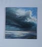 Storm Cloud, Stormy Seascape, Square Ocean Landscape Painitng 