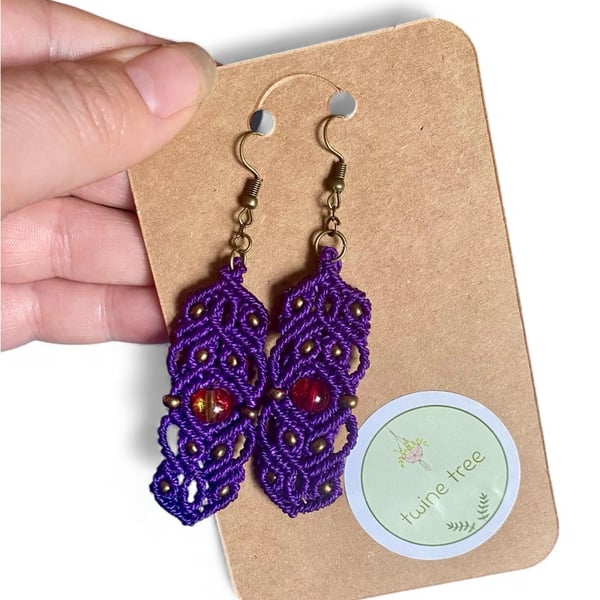 Celtic macrame earrings 