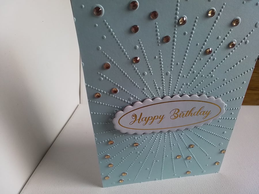 Birthday card. Card for him. Embossed birthday card. Handmade card. Ref 076