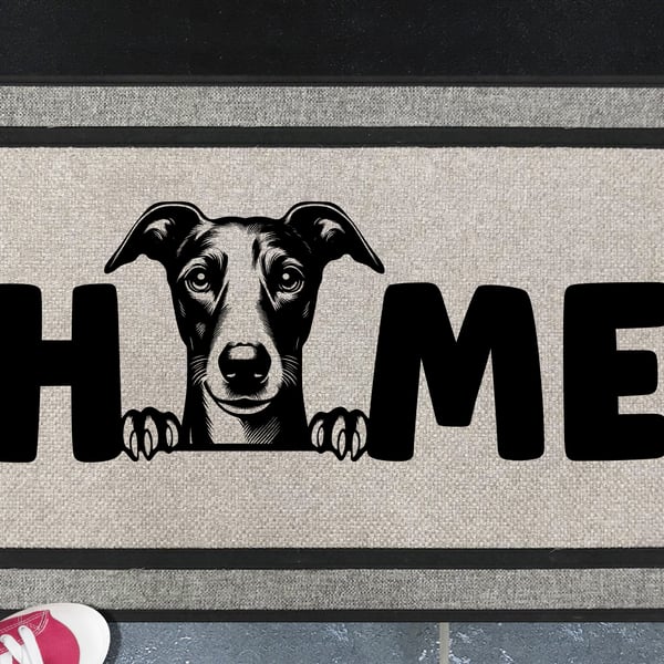 Whippet Home Door Mat No.2 - All Weather Doormat - 45x70cm 