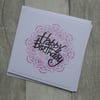 Pink Zen Mandala with Purple Happy Birthday - Birthday Card