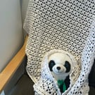 Hand-Crocheted Baby Comfort Blanket – Soft White Snuggle Throw (6–12 Months)