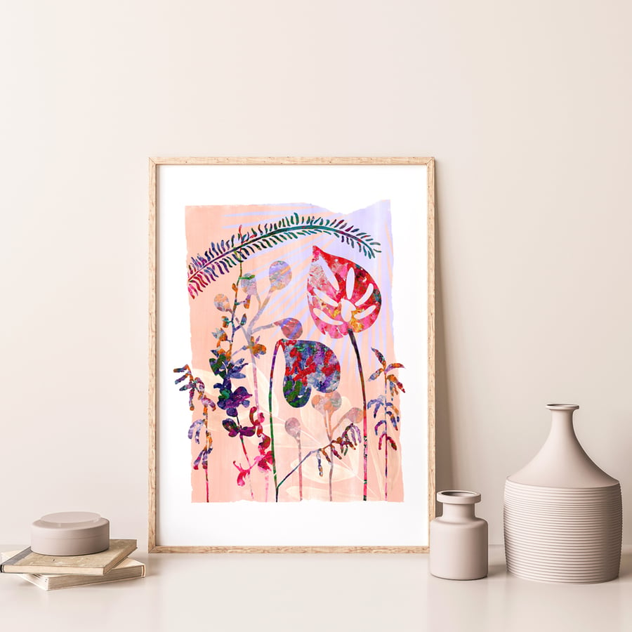Tropical Pink Flower Art Print