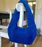 Royal Blue Crochet Shoulder Bag - Image 3