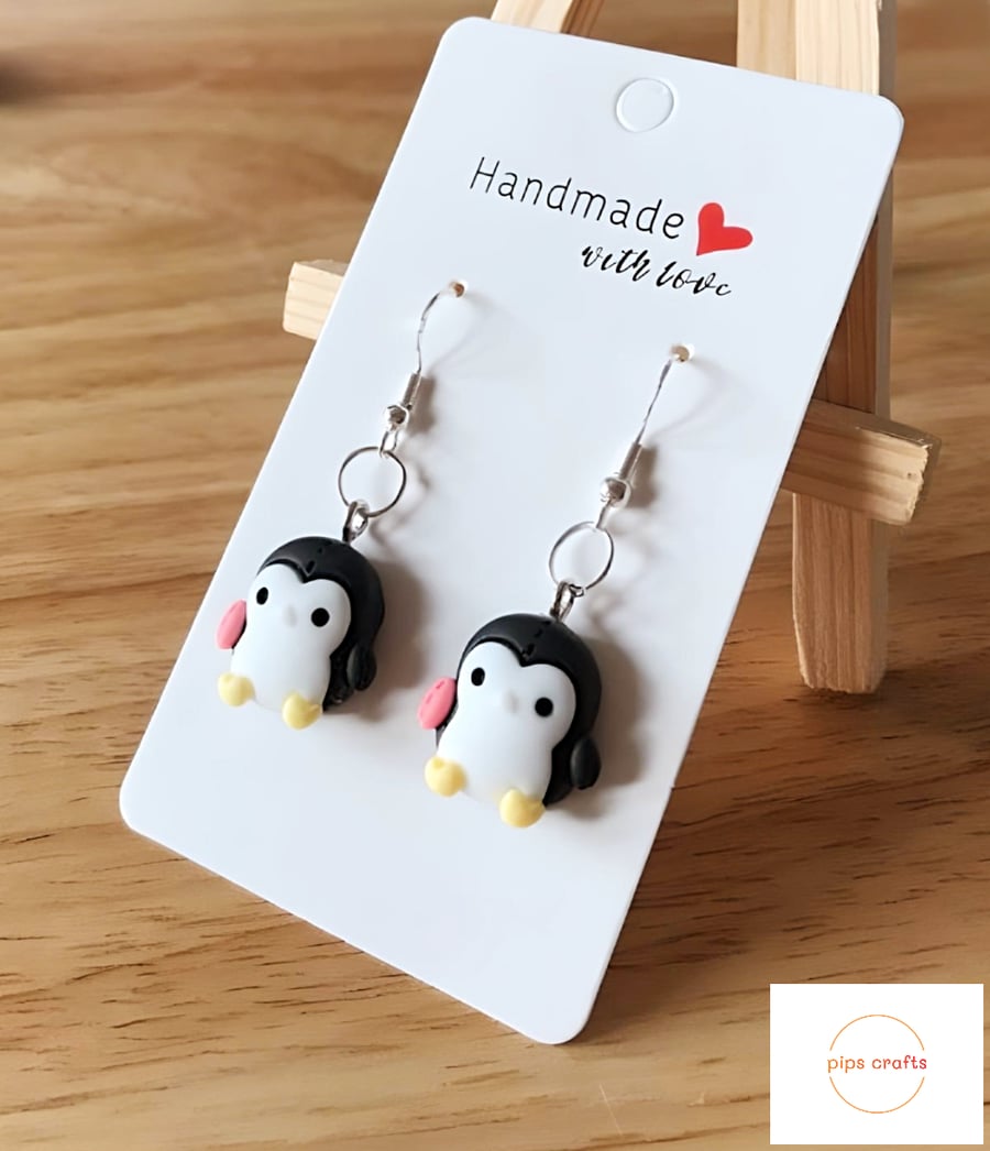 Super Cute Penguin Earrings - Fun Quirky Jewellery, 925 Silver Hooks